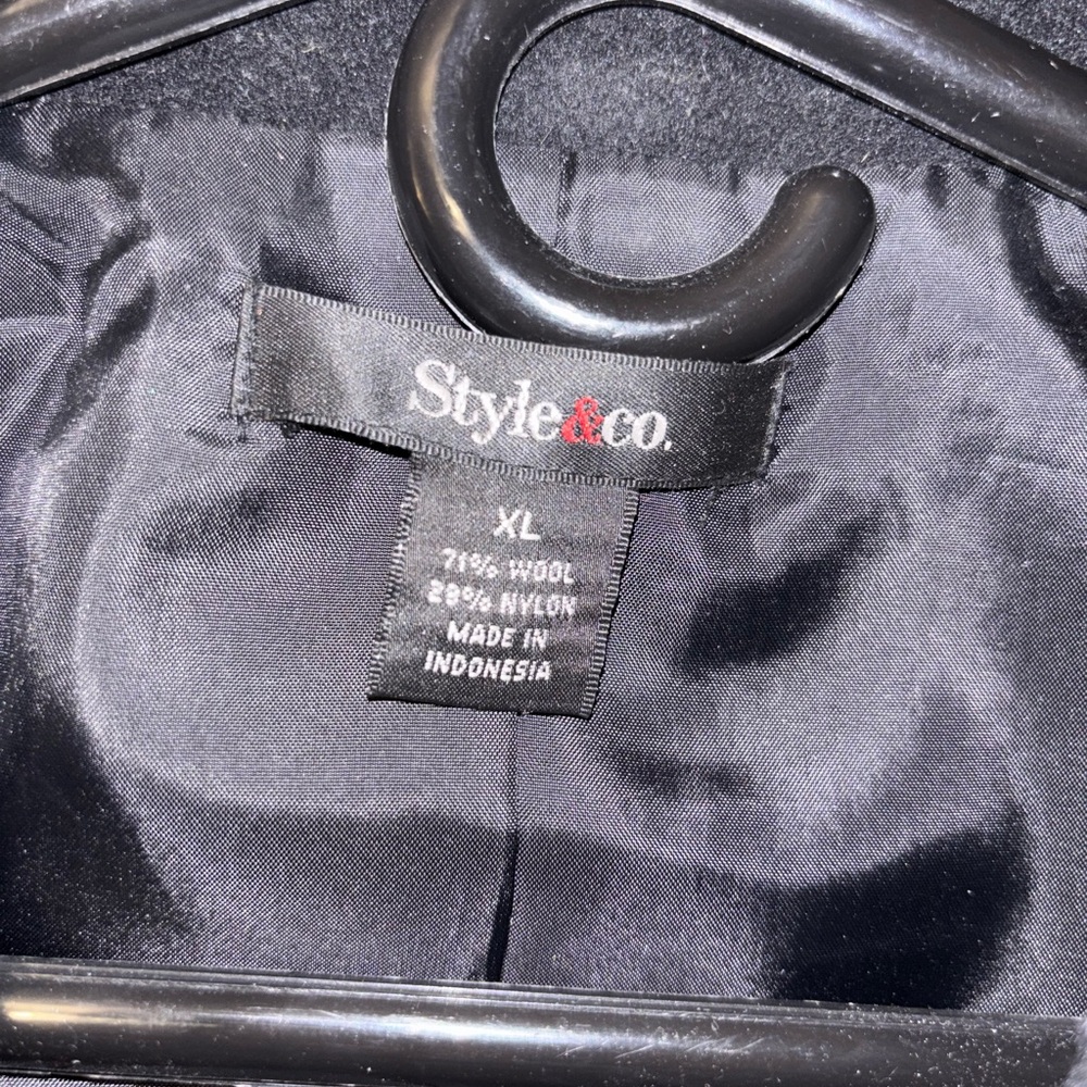 Style & Co. Women's Black Double-Breasted Pea Coat - Picture 5 of 5